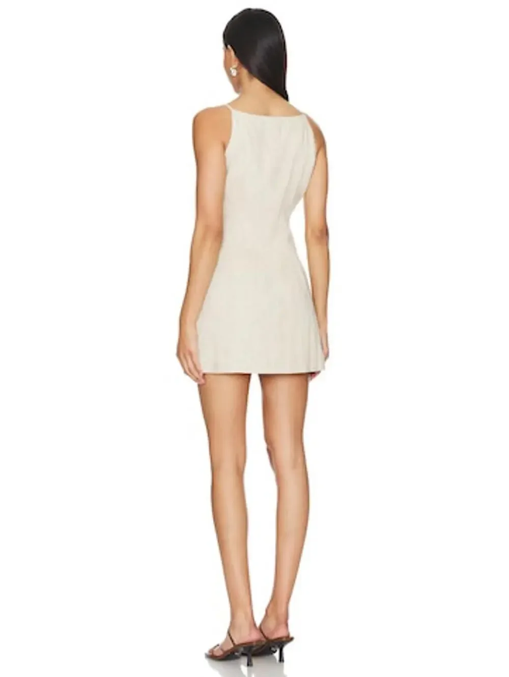 SNDYS Allegra Linen Mini Dress in Natural - Picture 2 of 7